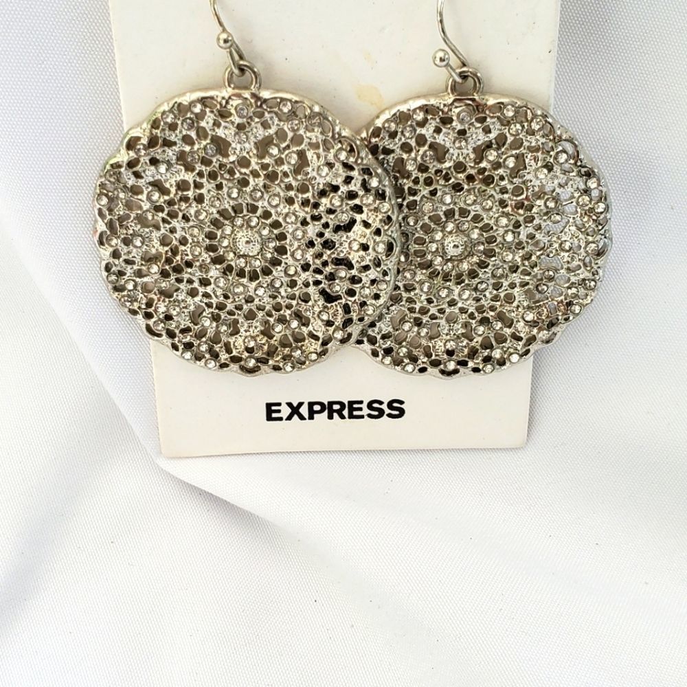 Express silver earrings